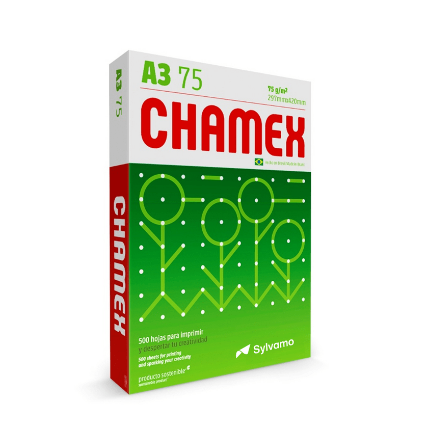 Papel Fotocopia Chamex A-3 Multipropósito 75 g 500 Hojas