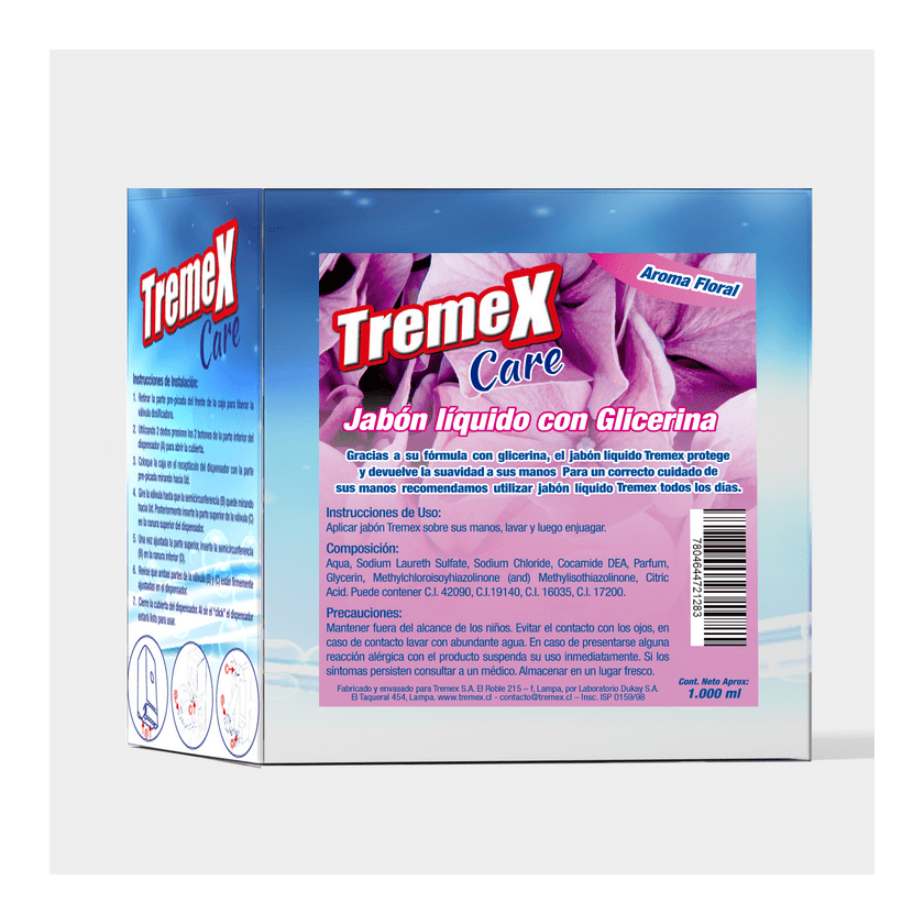 Jabón Líquido para Dispensador Tremex Care Floral con glicerina 1 L