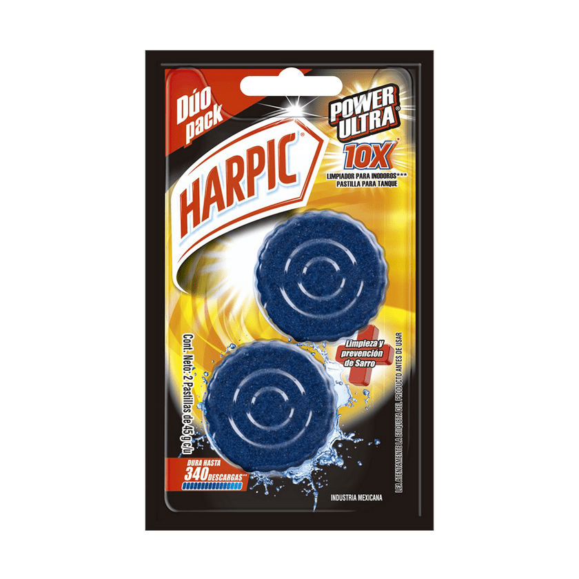 Pastilla Estanque Harpic Power Ultra 45 g x 2 Azul