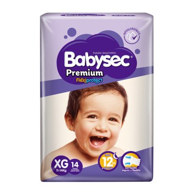 Pañal Babysec Premium Extragrande XG 14 Unidades