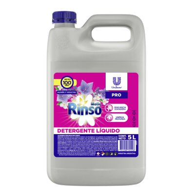Detergente Líquido Rinso Matic Profesional Jazmín y Violetas 5 L