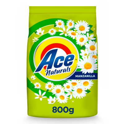 Detergente en Polvo Ace Naturals Manzanilla 800 G