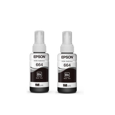 Botella de Tinta Epson T664120 Negro Pack de 2 Unidades