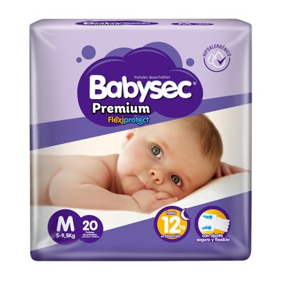 Pañal Babysec Premium Mediano M 20 Unidades