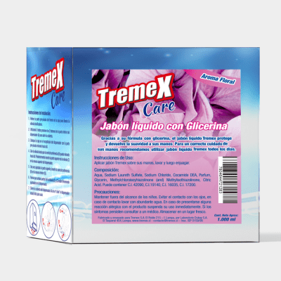 Jabón Líquido para Dispensador Tremex Care Floral con glicerina 1 L