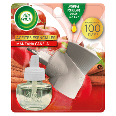 Desodorante Ambiental Air Wick Aparato Eléctrico Manzana Canela + Repuesto 21 ml