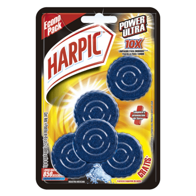 Pastilla Estanque Harpic Power Ultra 45 g x 5 Azul