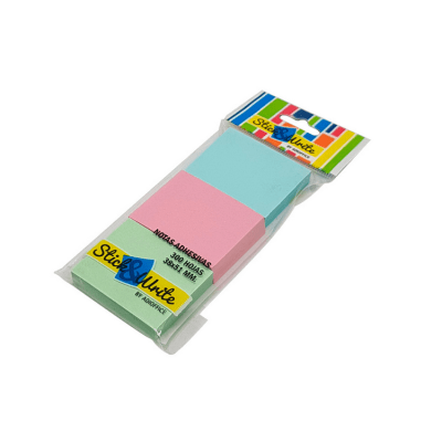 Nota Adhesiva Stick & Write Colores Pastel 300 Hojas 3 Tacos