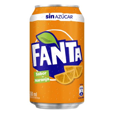 Bebida Gaseosa Fanta Sabor Naranja Sin Azúcar Lata 350 ml