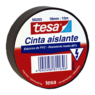 Cinta Aislante Tesa 18 mm x 10 m Negro