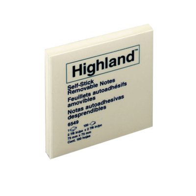 Nota Adhesiva 3M Highland 654-9 Mediano Amarillo 100 Hojas