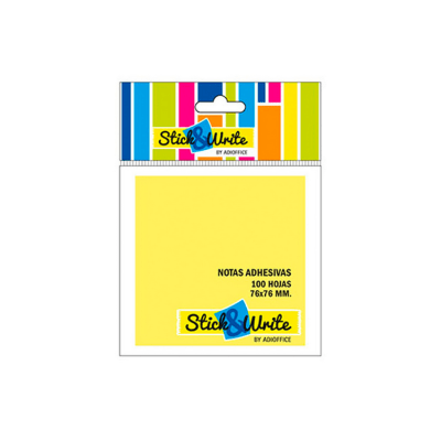 Nota Adhesiva Stick & Write Amarillo 100 Hojas 76x76 mm