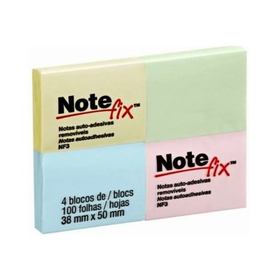 Nota Adhesiva 3M Notefix 653 Pastel 4 Colores