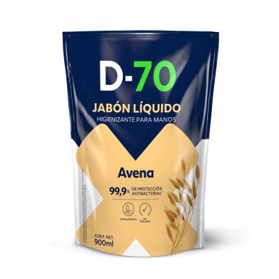 Jabón Líquido D-70 para Manos Avena 900 ml