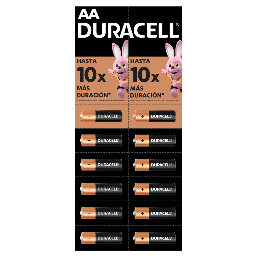 Pila Alcalina Duracell AA Tira 12 Unidades