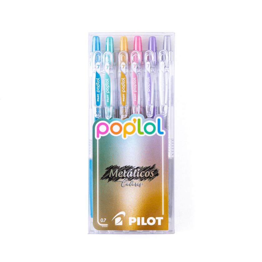 Bolígrafo Pilot Pop Lol Colores Metálicos 0.7 mm Set de 6 Unidades