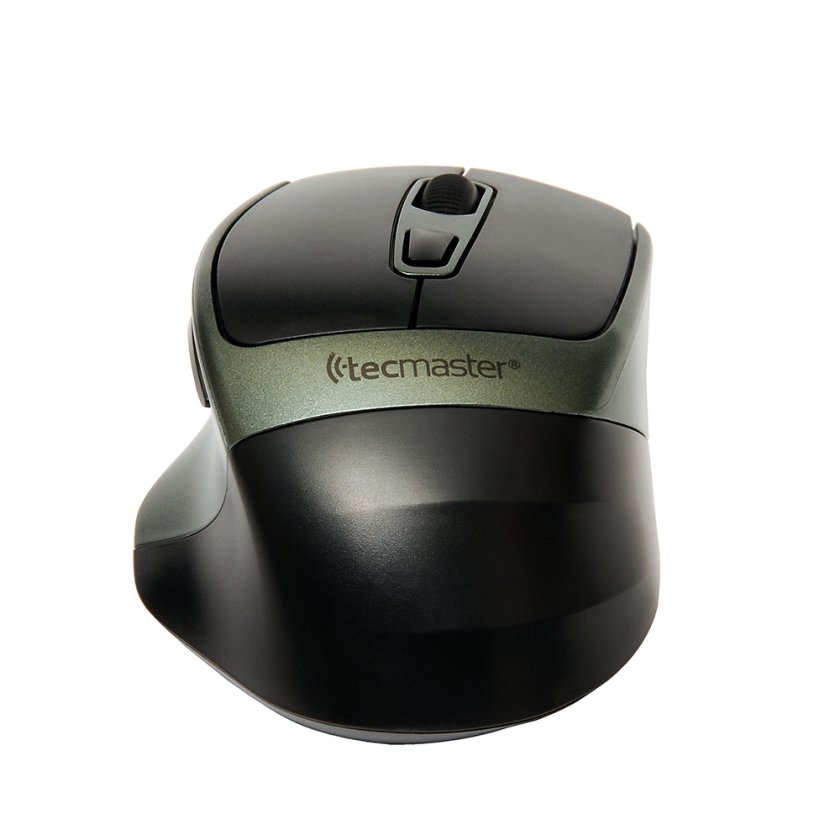 Mouse Tecmaster Inalambrico Dual Recargable Negro con Linea Verde