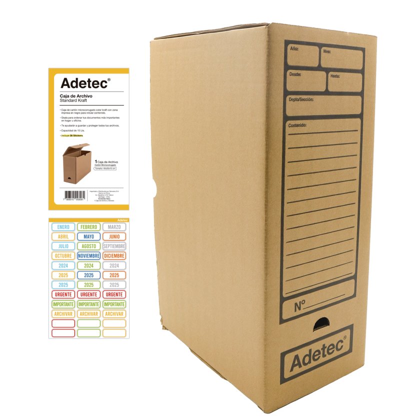 Caja de Archivo Adetec Kraft Tamaño Estándar | Prisa