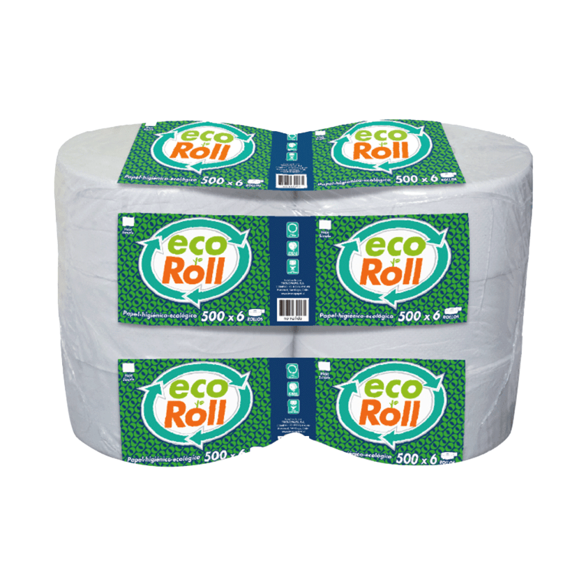 Papel Higiénico Ecoroll Hoja Simple 6 Rollos 500 m