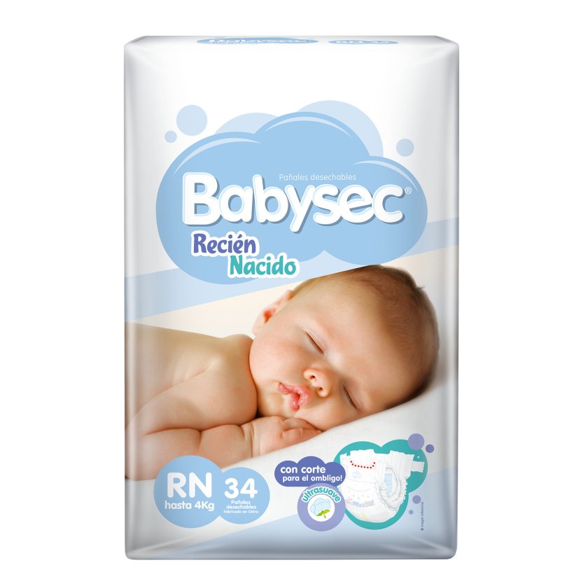 Pañal Babysec Premium Recién Nacido 34 Unidades