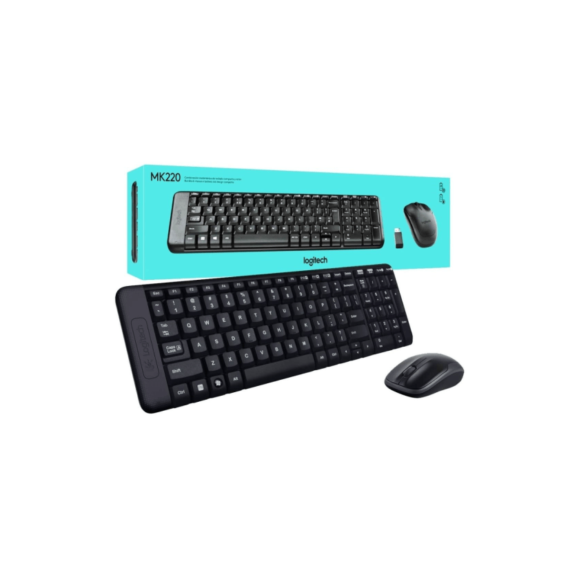 Teclado Mouse Mk220 Inal mbrico Negro