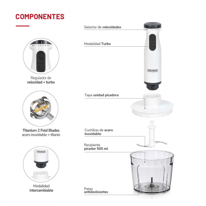 Minipimer Thomas TH-8725 600 W | Prisa