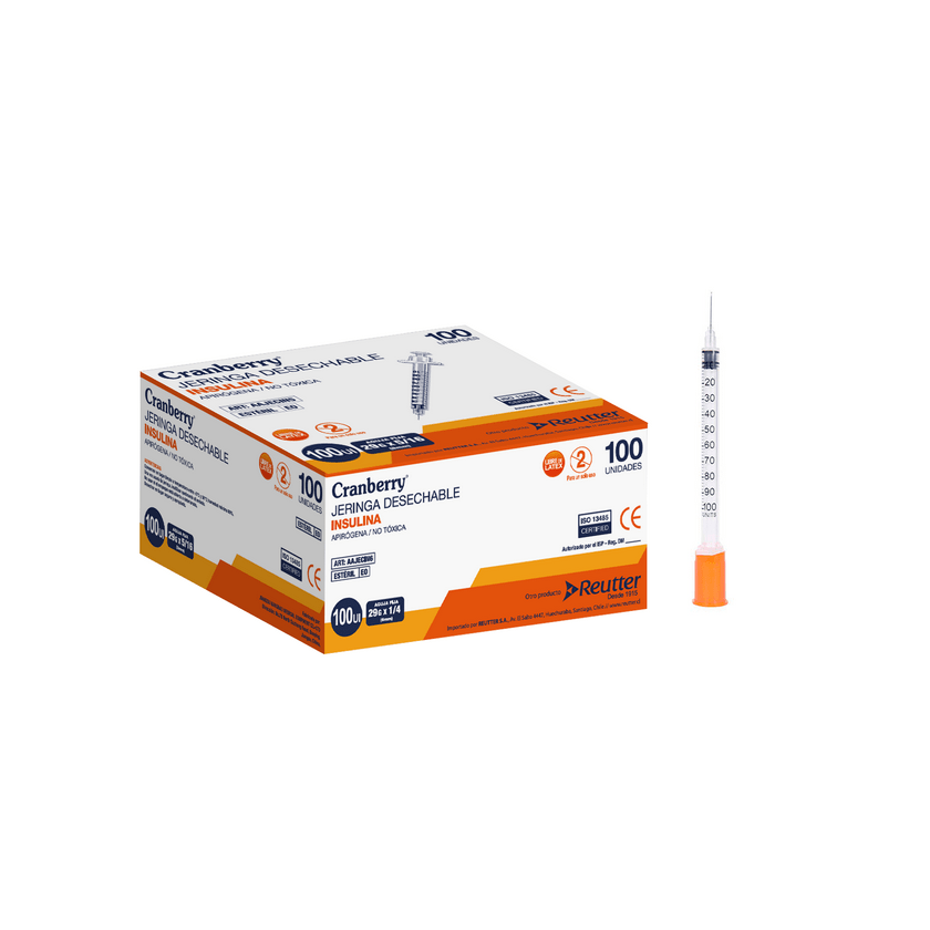 Jeringa para Insulina Cranberry 29 g X 5 1/6