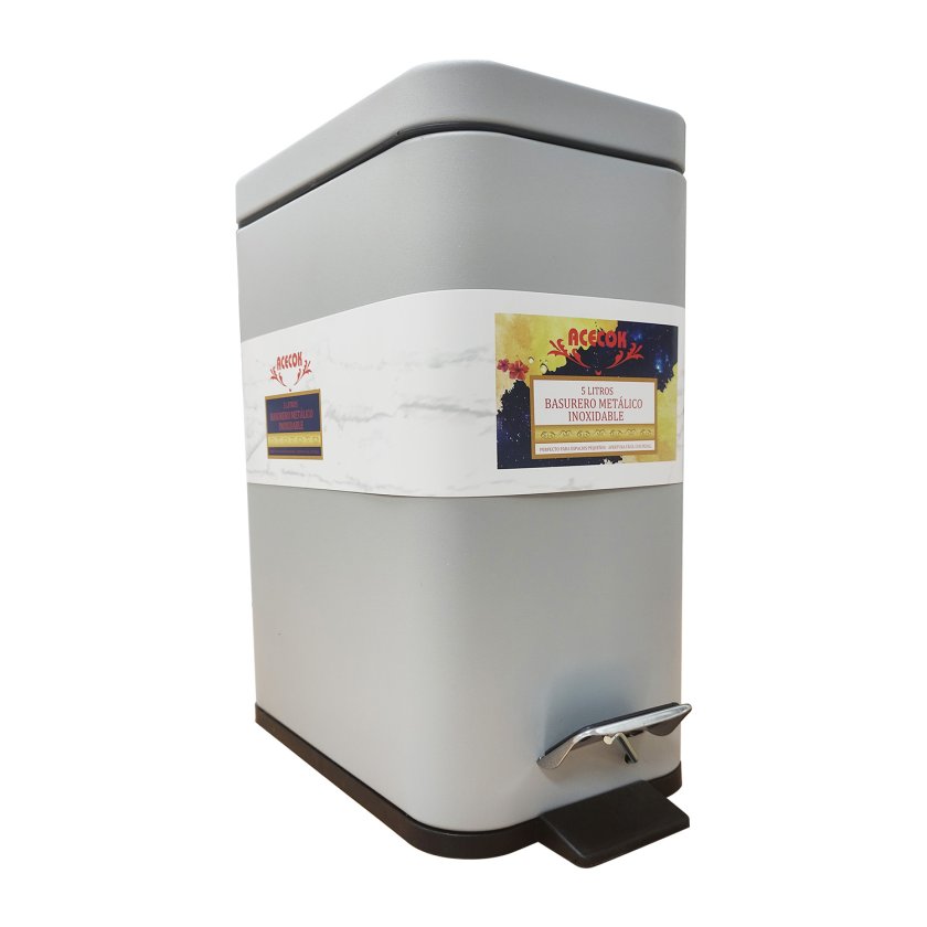 Papelero Acecok con Pedal Met lico 5 L Surtido