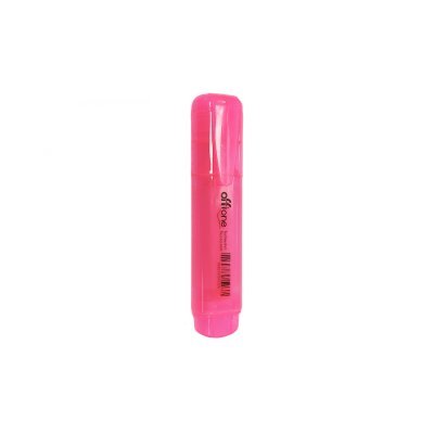 Destacador Offione Rosado Fluorescente Cuerpo Transparente