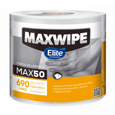 Paño de Limpieza Reutilizable Elite Maxwipe Max 50 Bobina de 690 Unidades