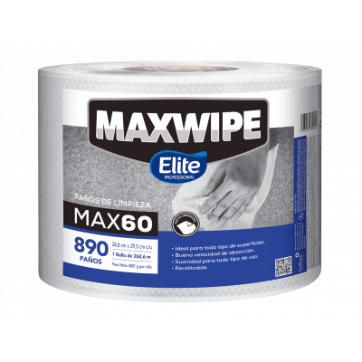 Paño de Limpieza Reutilizable Elite Maxwipe Max 60 Bobina de 890 Unidades
