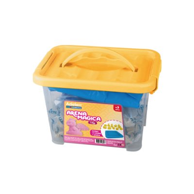 Arena Mágica Adetec Color Rosado 1 KG + 10 Moldes y Piscina Inflable