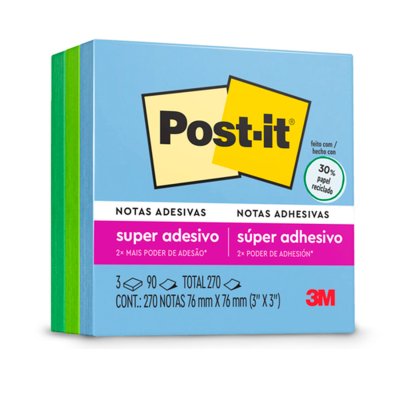 Notas Adhesivas 3M Post-It 3 Colores 76x76 mm 270 hojas