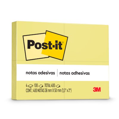 Notas Adhesivas 3M Post-It Amarillo 38x50 mm 400 Hojas