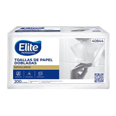 Toalla de Papel Elite Interfoliada Clinic 200 Unidades Doble Hoja
