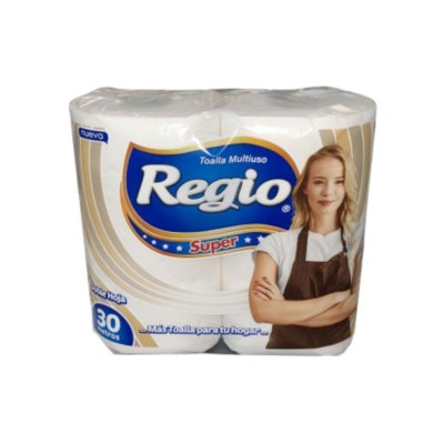 Toalla de Papel Regio Súper 2 Rollos 30 m Doble Hoja