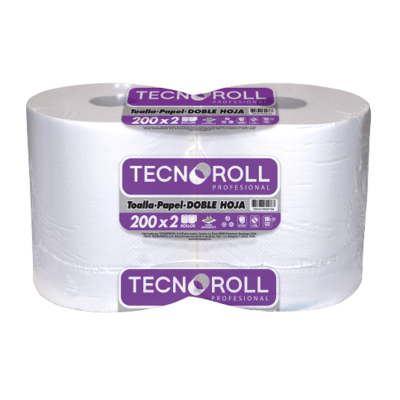 Toalla de Papel Tecnoroll 2 Rollos 200 m Doble Hoja