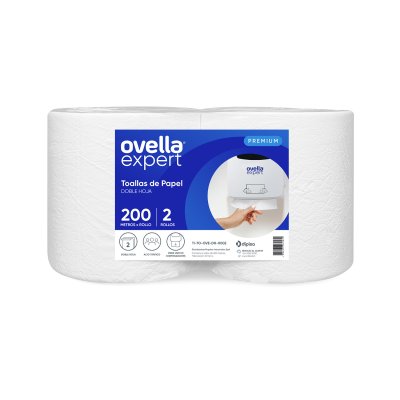 Toalla de Papel Ovella Premium 2 Rollos 200 m Doble Hoja
