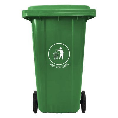 Basurero RedTop Municipal con Ruedas 240 L Verde