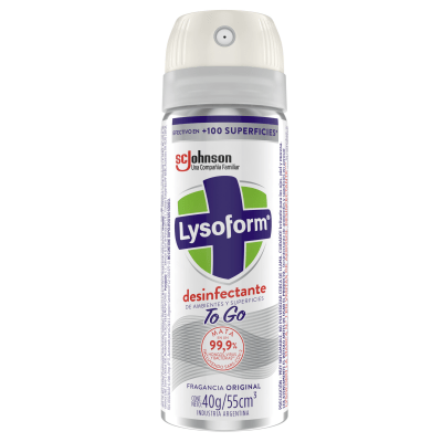 Desinfectante en Aerosol Lysoform To Go Original 40 g