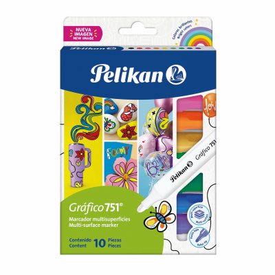 Marcador Pelikan Acrílico Gráfico 751 10 Colores