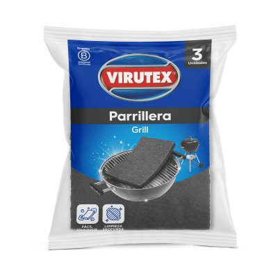 Esponja Virutex Parrillera Grill 3 Unidades
