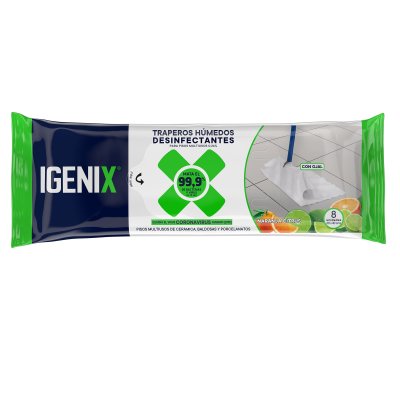 Trapero Húmedo Igenix Desinfectante Naranja Citrus 8 Unidades