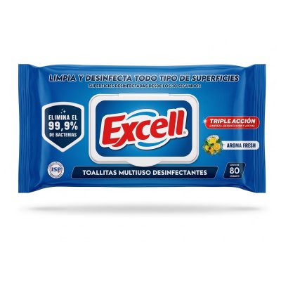 Toallas Desinfectantes Excell Aroma Fresh 80 Unidades