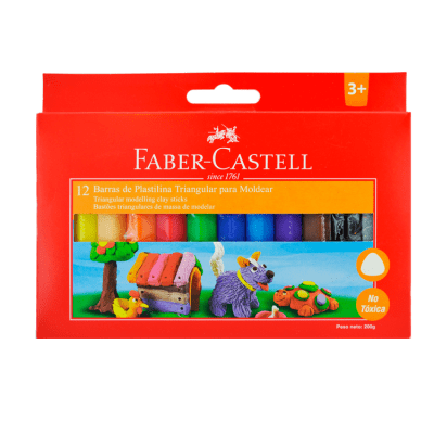 Plasticina Faber Castell Jumbo Triangular Surtido 12 Colores