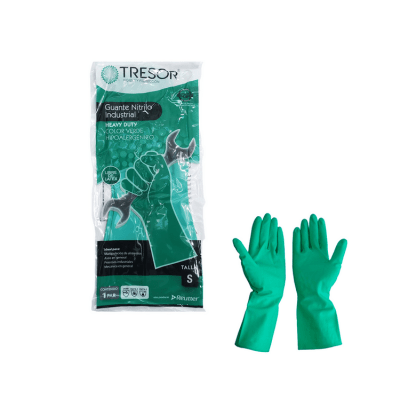 Guantes de Nitrilo Tresor Industriales Talla S Verde