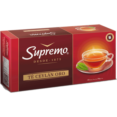 Té Negro Supremo Ceylán Oro 100 Bolsitas