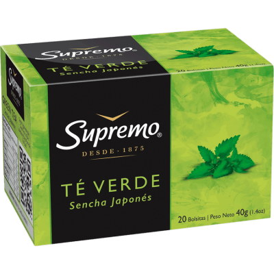 Té Verde Supremo Sencha Japonés 20 Bolsitas