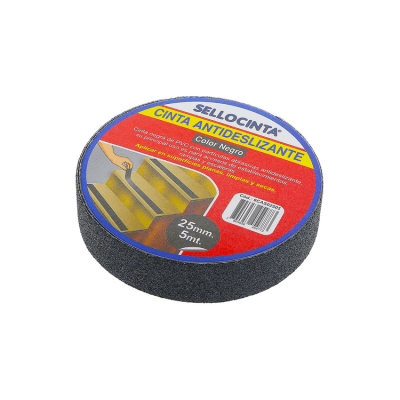 Cinta Antideslizante Sellocinta Negro 1" 5 M