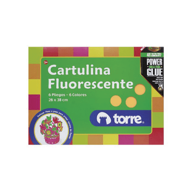 Carpeta con Cartulina Fluorescente Torre 6 Pliegos